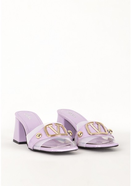 Kadın Kalın Kare Topuklu Şık Terlik Gj 757 Lila fiyatları