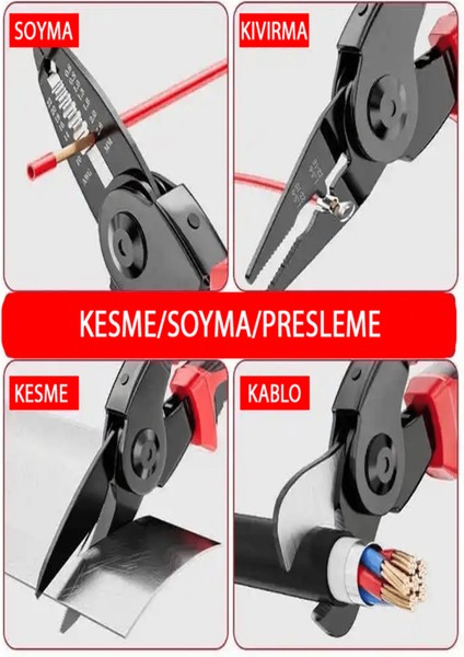 5'i 1 Arada Çok Amaçlı Çok Yönlü Ağır Hizmet Tipi Alet Kiti Çok Fonksiyonlu Çıkarılabilir Pense Çok Yönlü Alet Kiti indirimleri