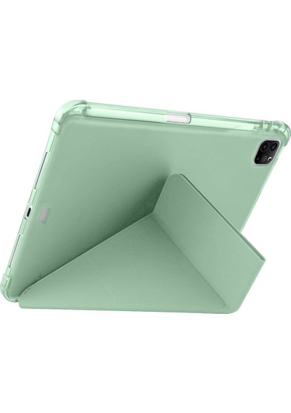 Apple iPad Pro 11 Inç 4.nesil M2 2022 Uyumlu Kılıf Üçgen Katlanabilir Kalem Şarj Bölmeli Kılıf indirimleri