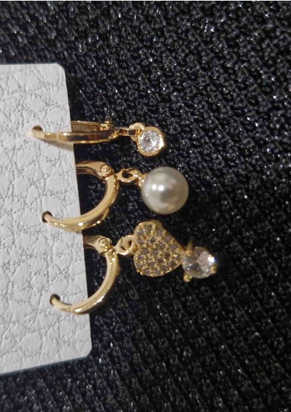 Kadın Gold 3lü Kartaneleri Küpe fiyatları