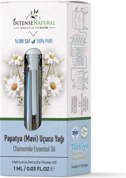 Papatya (Mavi) Uçucu Yağı 1 ml %100 Saf ve Doğal Chamomile Essential Oil