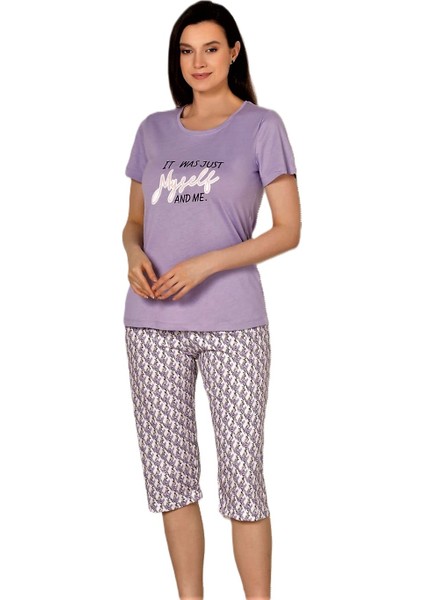 Yazlık Kısa Kol Kadın Kapri Pijama Takımı