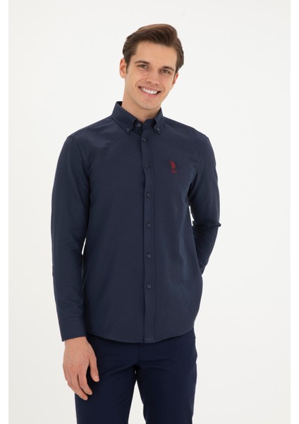 Erkek Lacivert Gömlek Basic 50282589-VR033