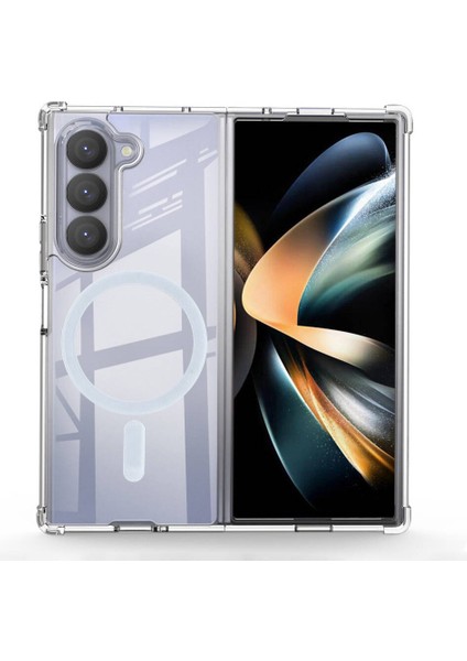 Samsung Galaxy Z Fold 6 Kılıf Nitro Anti Shock Darbe Emici Köşe Korumalı Şeffaf Silikon Kapak