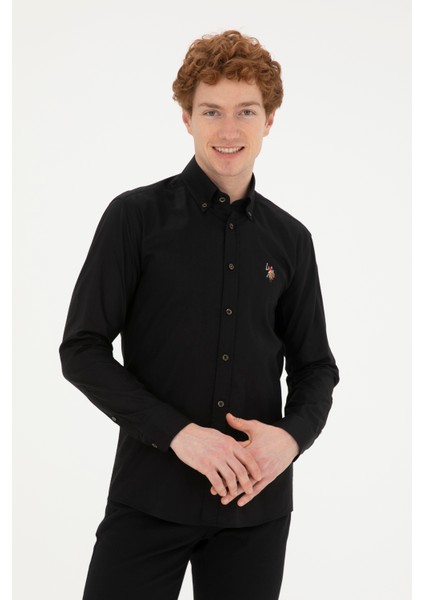 Erkek Siyah Gömlek Basic 50281921-VR046