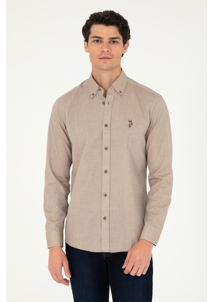 Erkek Haki Gömlek Basic 50295675-VR027