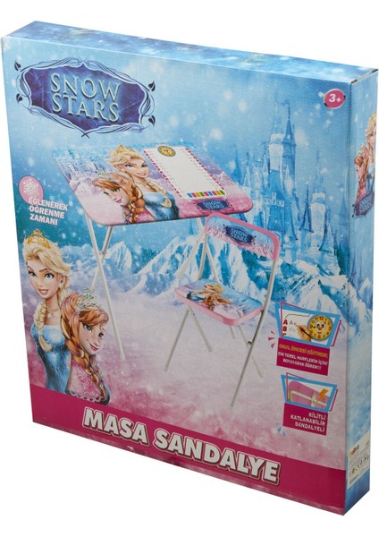 Çocuk Ders Çalışma Masası ve Sandalyesi - Frozen Elsa