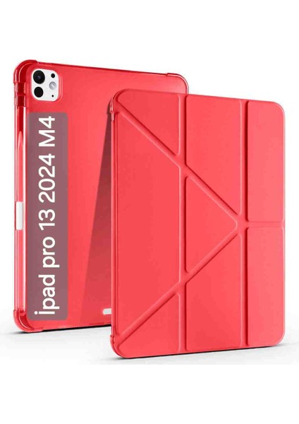 Ipad Pro 7.nesil 13"inç M4 2024 Uyumlu Kılıf Kalem Bölmeli Standlı Tablet Case A2837 A2930
