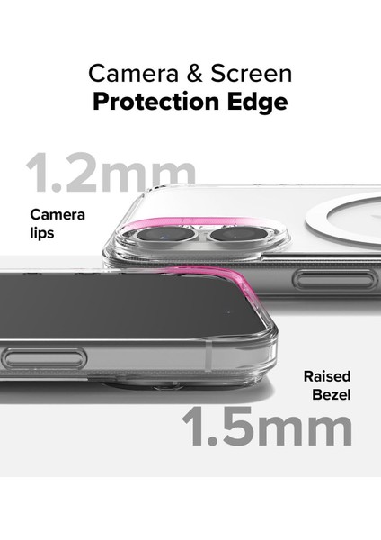 Deppo Trend iPhone 16 Uyumlu Kılıf Kamera Çıkıntılı Şeffaf Magsafe Kılıf Kablosuz Şarj Destekli Kapak