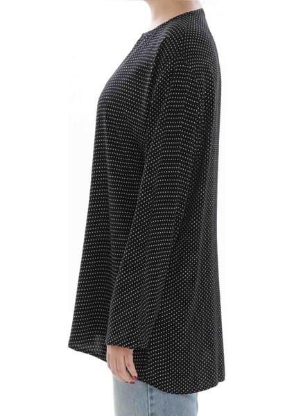 Modasen Siyah Beyaz Puantiyeli Pamuklu Kumaş Kadın Bluz fiyatları