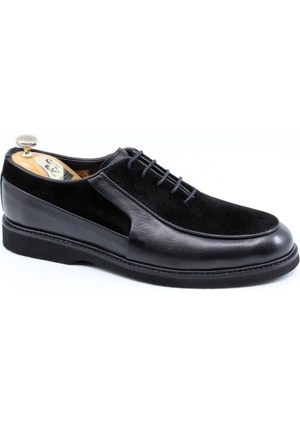 Hakiki Deri Bağcıklı Siyah Süet Oxford Klasik Ayakkabı 24244 fiyatları