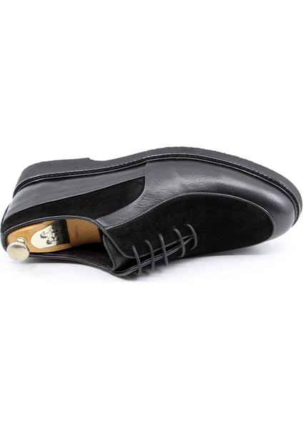 Hakiki Deri Bağcıklı Siyah Süet Oxford Klasik Ayakkabı 24244 fırsatları