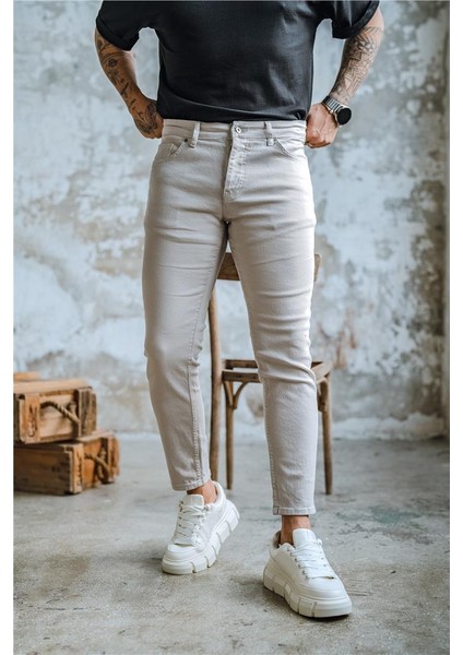 Erkek Basic Skinny Jean Taş