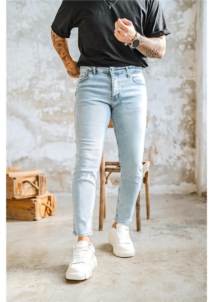 Erkek Basic Skinny Jean Açık Mavi