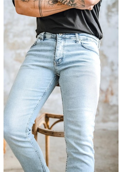 Erkek Basic Skinny Jean Açık Mavi