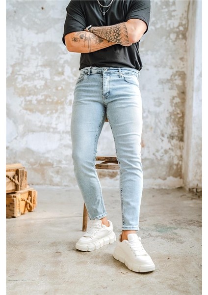 Erkek Basic Skinny Jean Açık Mavi