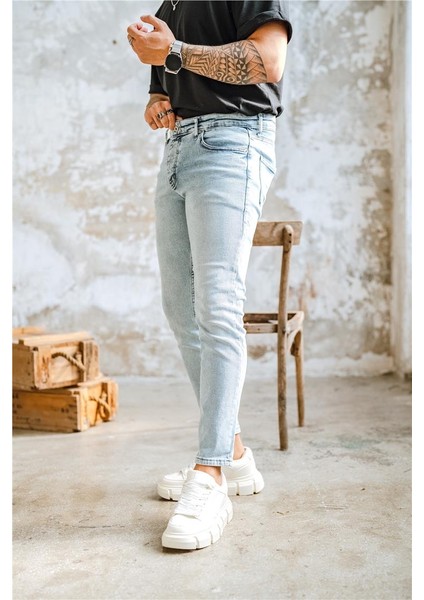 Erkek Basic Skinny Jean Açık Mavi