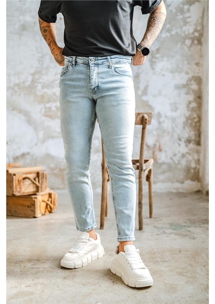 Erkek Basic Skinny Jean Açık Mavi