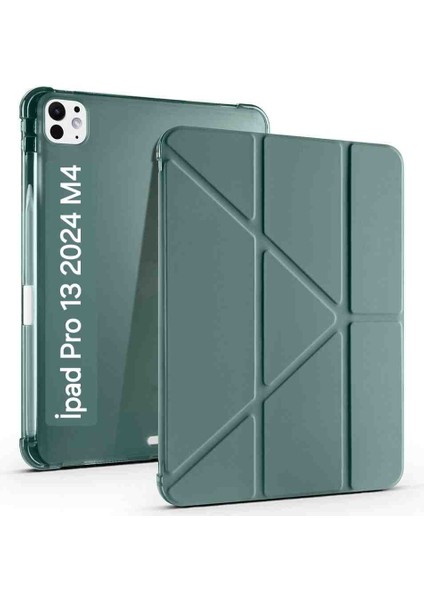 Ipad Pro 7.nesil 13"inç M4 2024 Uyumlu Kılıf Kalem Bölmeli Standlı Tablet Case A2837 A2930