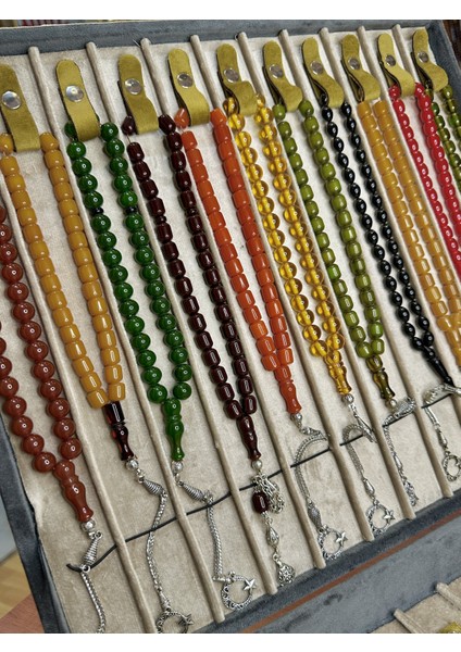 8 Adet Sıkma - Çubuk Kehribar Tesbih Karışık Renk/model T-451-6 fırsatları
