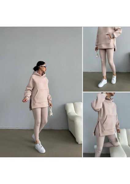 Ralsport Kadın Kapüşonlu Sweat Fitilli Tayt Takım modelleri