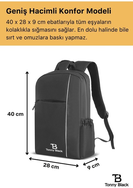 Orijinal 15.6" Unisex 4 Bölmeli Su Itici Kumaş Laptop Bölmeli Notebook Bilgisayar Için Sırt Çantası