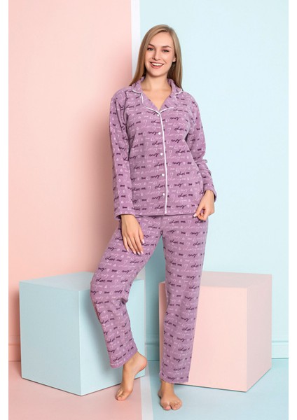 Kadın Kışlık Welsoft Peluş Polar Düğmeli Pijama Takımı fiyatları