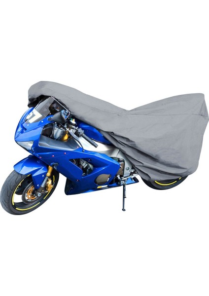 Moonrıder Gri Su Geçirmez Premium Kalite Motosiklet Branda 400Cc Altı Motorsikletler Için Alttan Lastikli Taşıma Çantalı Topcase Uyumlu Motor Çadırı Branda
