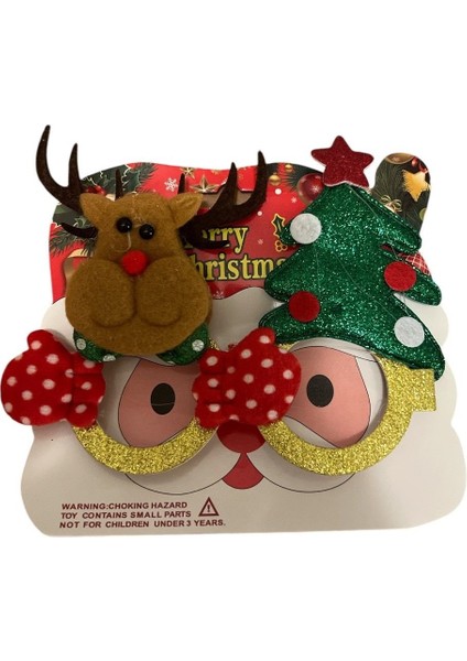 Yılbaşı Figürlü Gözlük (Geyik-Çam Ağacı)