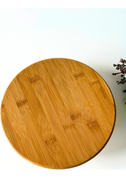 Bambu Yuvarlak Misket Ayaklı Pasta Börek Sunumluk Tablosu 32 x 6 cm