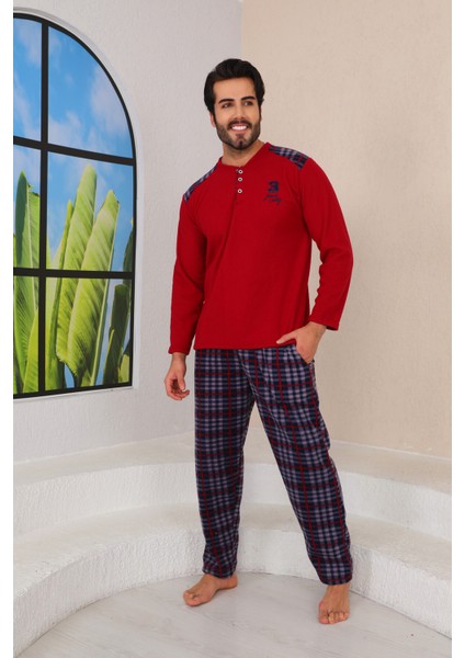Kışlık Erkek Polar Pijama Takımı - Sıcak Tutan Pijama
