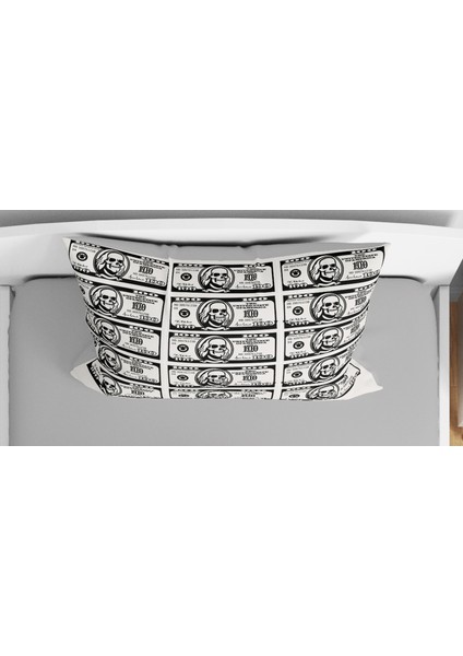 Dollar Kuru Kafa Scull 3D Dijital Baskılı Tek Kişilik Nevresim Takımı Dolar modelleri