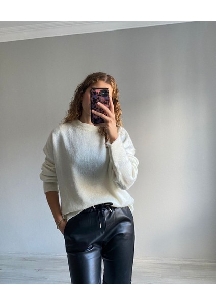 Oversize Yumoş Bisiklet Yaka Kadın Kazak fırsatları