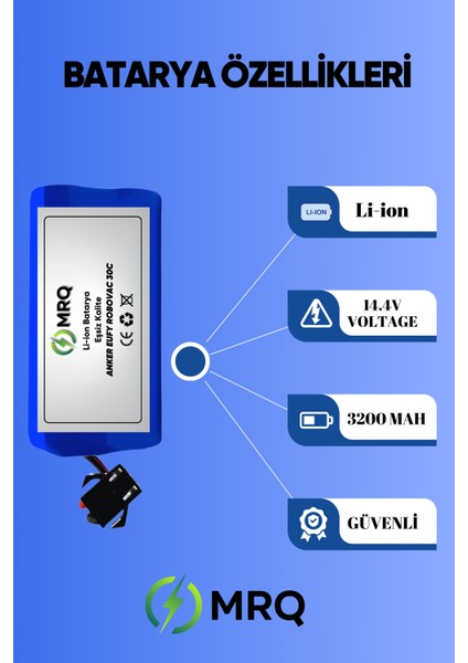Anker Eufy Robovac 30C Robot Süpürge Bataryası (Ultra Mega Yüksek Kapasite) 3200MAH Batarya modelleri