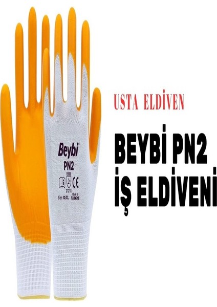 Nitril Sarı İş Eldiveni No:10 12'li Paket