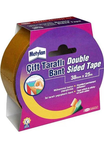 Çift Taraflı Bant 38 mm x 25 m Şeffaf