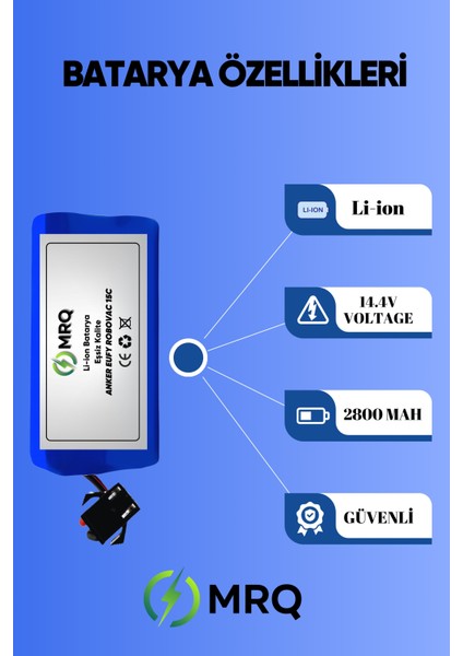 Anker Eufy Robovac 15C Robot Süpürge Bataryası (Ultra Yüksek Kapasite) 2800MAH Batarya fiyatları