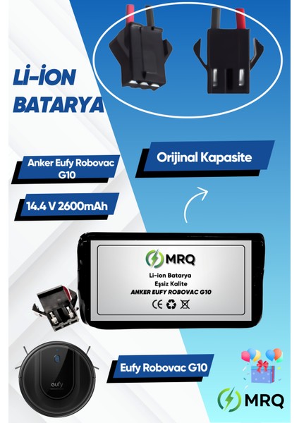 Anker Eufy Robovac G10 Robot Süpürge Bataryası (Orijinal Kapasite) 2600MAH Batarya