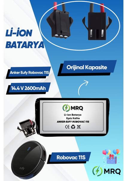 Anker Eufy Robovac 11S Robot Süpürge Bataryası (Orijinal Kapasite) 2600MAH Batarya