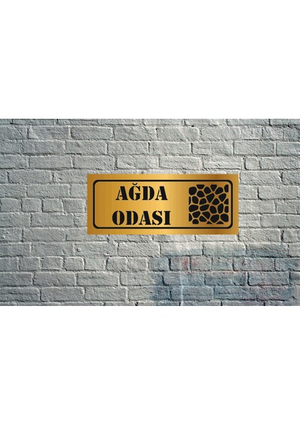 Dekoratif Ağda Odası Yazılı Gold Aynalı Pleksi Yönlendirme Levhası fiyatları