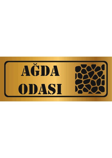Dekoratif Ağda Odası Yazılı Gold Aynalı Pleksi Yönlendirme Levhası