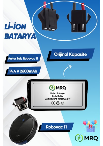 Anker Eufy Robovac 11 Robot Süpürge Bataryası (Orijinal Kapasite) 2600MAH Batarya