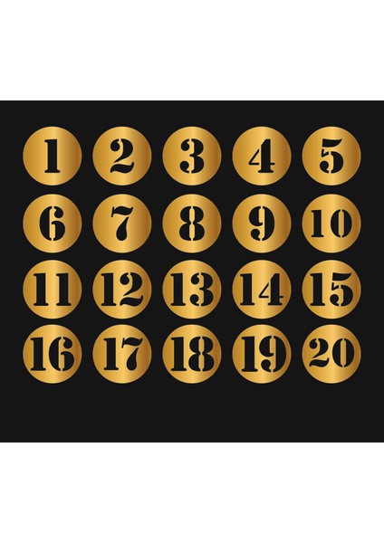 Yuvarlak Masa Numarası Dolap Numarası 1-20 Arası Gold Aynalı Pleksi fiyatları