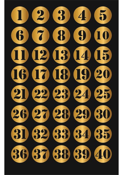 Yuvarlak Masa Numarası Dolap Numarası 1-40 Arası Gold Aynalı Pleksi fiyatları