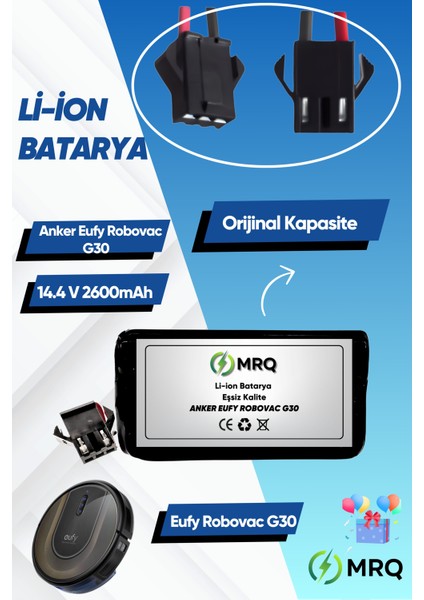 Anker Eufy Robovac G30 Robot Süpürge Bataryası (Orijinal Kapasite) 2600MAH Batarya