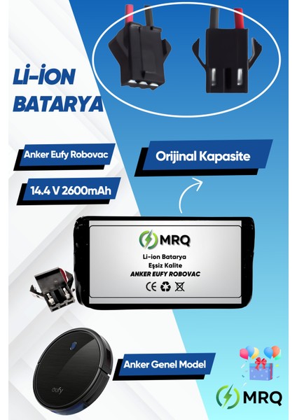 Anker Eufy Robovac Robot Süpürge Bataryası (Orijinal Kapasite) 2600MAH Batarya