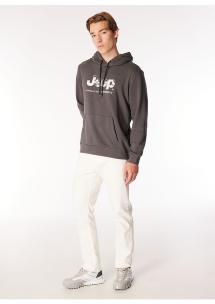 Kapüşon Yaka Baskılı Antrasit Erkek Sweatshırt C4WM-SWT4244 modelleri