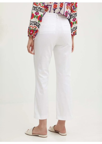 Yüksek Bel Slim Fit Beyaz Kadın Pantolon 4IULLF02Y modelleri