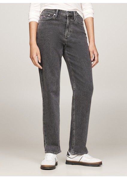 Yüksek Bel Dar Paça Straight Antrasit Kadın Denim Pantolon Izzıe Hgh Slm Str DG4171 fiyatları