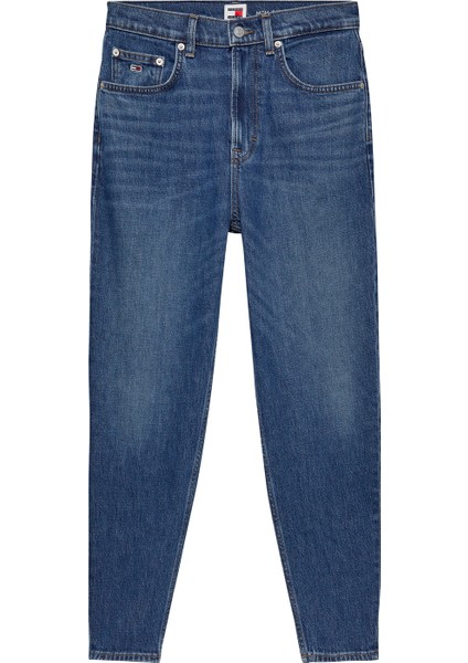 Yüksek Bel Dar Paça Tapered Fit Mavi Kadın Denim Pantolon Mom Jean Uh Tpr CH0152 Co